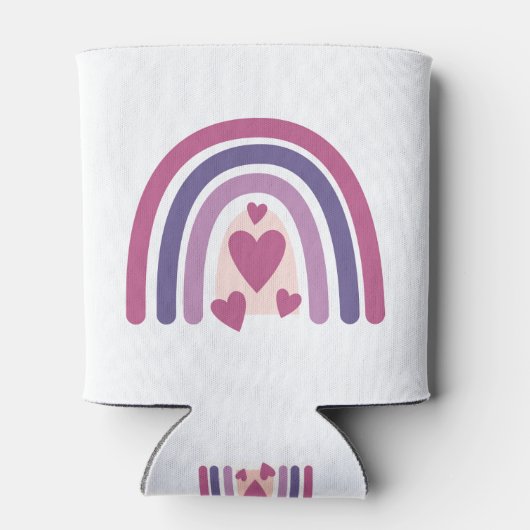 Rafraîchisseur Pour Canette Arc En Ciel Et Coeurs Mignons (Dos)