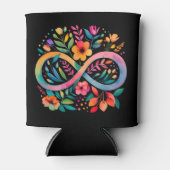 Rafraîchisseur Pour Canette Arc-en-ciel Infinité Aquarelle Fleurs Autisme (Devant)