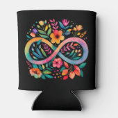 Rafraîchisseur Pour Canette Arc-en-ciel Infinité Aquarelle Fleurs Autisme (Dos)