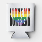 Rafraîchisseur Pour Canette Arc-en-ciel J'aime mon petit ami (Devant)