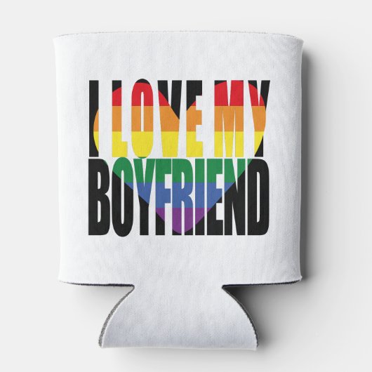 Rafraîchisseur Pour Canette Arc-en-ciel J'aime mon petit ami (Dos)