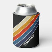 Rafraîchisseur Pour Canette Arc-en-ciel rétro avec nom (Can devant)