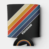 Rafraîchisseur Pour Canette Arc-en-ciel rétro avec nom (Dos)