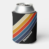 Rafraîchisseur Pour Canette Arc-en-ciel rétro avec nom (Can Dos)