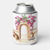 Rafraîchisseur Pour Canette Architecture méditerranéenne, fleurs, aquarelle, h (Can Dos)