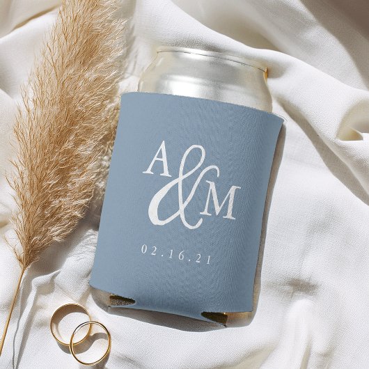 Rafraîchisseur Pour Canette Ardoise | Ampersand Monogram Wedding Favor