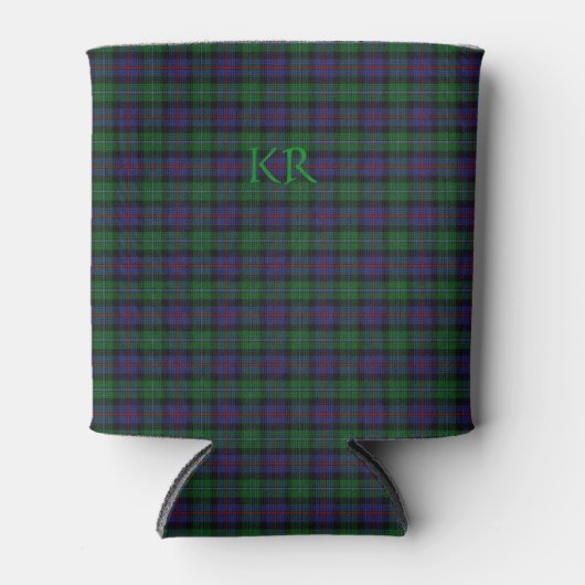 Rafraîchisseur Pour Canette Argyll District Tartan avec monogramme / initiales (Devant)
