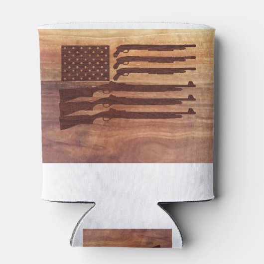 Rafraîchisseur Pour Canette Arme à fusil Drapeau Bois (Dos)