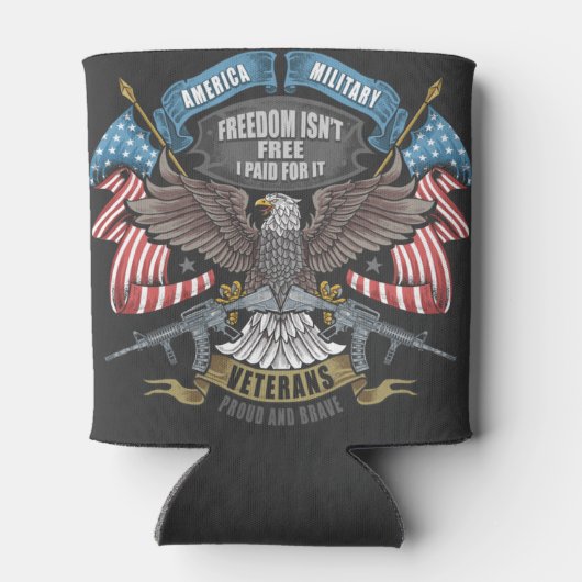 Rafraîchisseur Pour Canette Armée américaine avec drapeau et aigle (Dos)