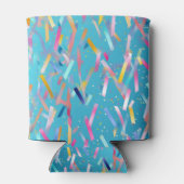 Rafraîchisseur Pour Canette Arrière - plan confetti multicolore sur bleu (Dos)