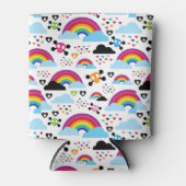 Rafraîchisseur Pour Canette Arrière - plan du crâne arc-en-ciel emo adolescent (Devant)