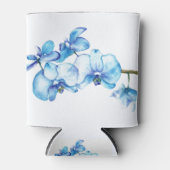 Rafraîchisseur Pour Canette Art botanique de l'orchidée bleue (Devant)