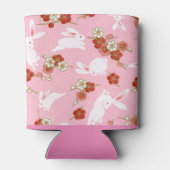 Rafraîchisseur Pour Canette Art japonais : Les Sakuras et lapins roses peuvent (Dos)