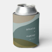 Rafraîchisseur Pour Canette Art moderne Abstrait Vert Sage Turquoise Personnal (Can devant)