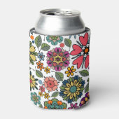 Rafraîchisseur Pour Canette Art Motif moderne Retro Floral Dessin (Can devant)