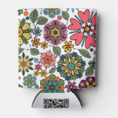 Rafraîchisseur Pour Canette Art Motif moderne Retro Floral Dessin (Devant)