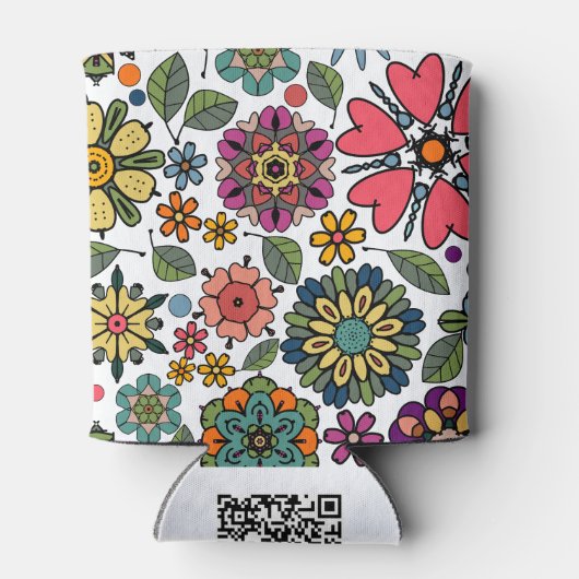 Rafraîchisseur Pour Canette Art Motif moderne Retro Floral Dessin (Dos)