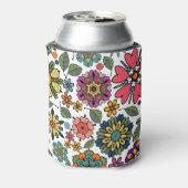 Rafraîchisseur Pour Canette Art Motif moderne Retro Floral Dessin (Can Dos)