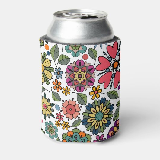 Rafraîchisseur Pour Canette Art Motif moderne Retro Floral Dessin (Can Dos)