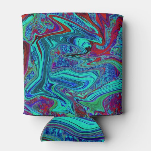 Rafraîchisseur Pour Canette Art rétro Abstrait super en bleu et rouge (Dos)