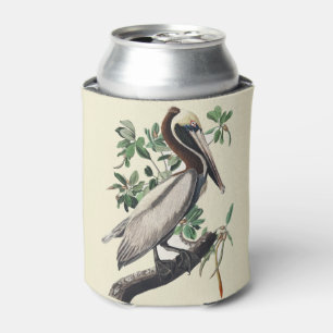 Rafraîchisseur Pour Canette Art Vintage d'Oiseau Marin Côtier Pélican Brun d'A