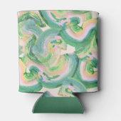 Rafraîchisseur Pour Canette Artsy Abstrait Mariage d'aquarelle verte moderne (Dos)