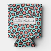 Rafraîchisseur Pour Canette Artsy Trendy Coral Mint Turquoise Leopard Poster d (Devant)