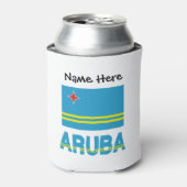Rafraîchisseur Pour Canette Aruba et Aruban Flag with Your Name (Can devant)