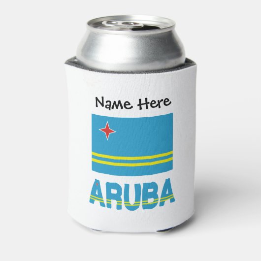Rafraîchisseur Pour Canette Aruba et Aruban Flag with Your Name (Can Dos)