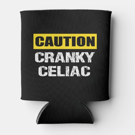 Rafraîchisseur Pour Canette Attention Cranky Celiac Funny Signal d'avertisseme (Devant)
