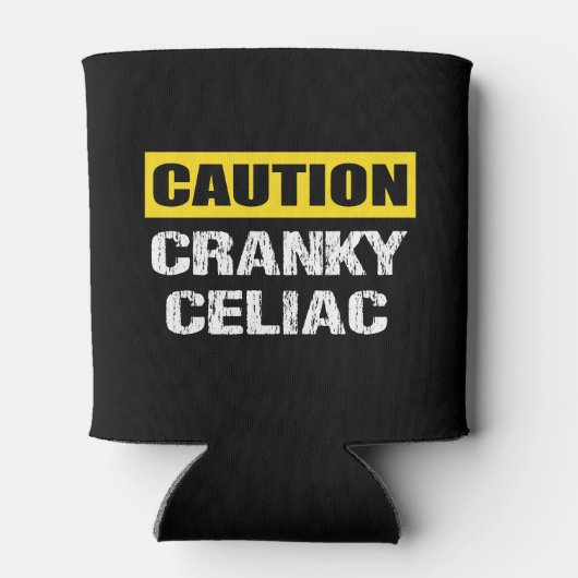 Rafraîchisseur Pour Canette Attention Cranky Celiac Funny Signal d'avertisseme (Dos)