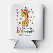 Rafraîchisseur Pour Canette Autism Awareness Cute Giraffe Animal Its Ok To Be (Devant)