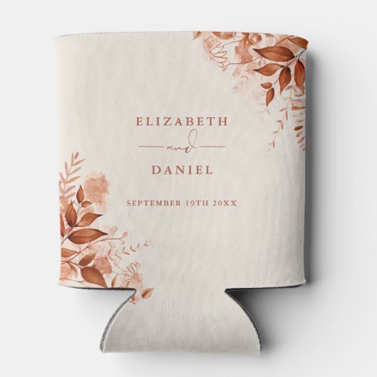 Rafraîchisseur Pour Canette Automne Automne Rustique Floral Mariage (Dos)