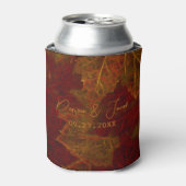 Rafraîchisseur Pour Canette Automne Rouge or Rustique Élégant Feuilles d'érabl (Can devant)