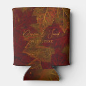 Rafraîchisseur Pour Canette Automne Rouge or Rustique Élégant Feuilles d'érabl (Dos)