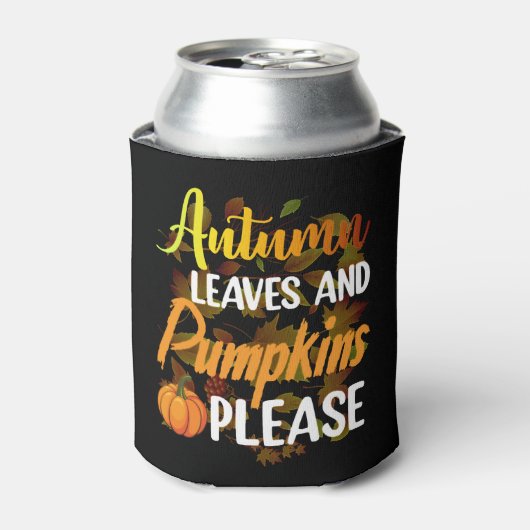 Rafraîchisseur Pour Canette Autumn leaves and pumkins please funny halloween (Can devant)