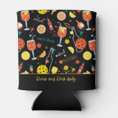 Rafraîchisseur Pour Canette Avec le texte personnalisé Boissons Dinks & 🍾 🥂  (Dos)