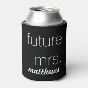 Rafraîchisseur Pour Canette Avenir minimaliste noir et blanc Mme Mariage