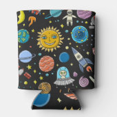 Rafraîchisseur Pour Canette Aventure spatiale : planètes, motif de fusées. (Dos)