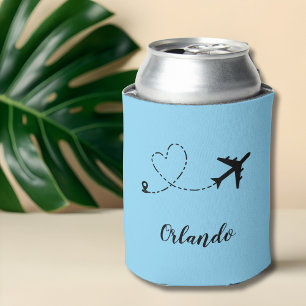 Rafraîchisseur Pour Canette Avion & Traînée de cœur Voyage Vacances personnali