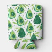 Rafraîchisseur Pour Canette Avocado, timbre texturé, motif transparent. (Dos)