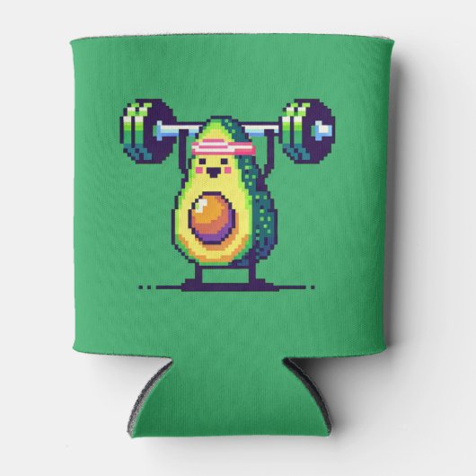 Rafraîchisseur Pour Canette Avocardio Workout - Quirky 8 bits Fitness Avocado (Devant)