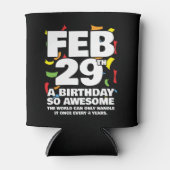 Rafraîchisseur Pour Canette Awesome Anniversaire 2024 Leap Day Leap Année 29 f (Devant)