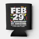 Rafraîchisseur Pour Canette Awesome Anniversaire 2024 Leap Day Leap Année 29 f (Dos)