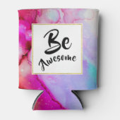 Rafraîchisseur Pour Canette Awesome rose et turquoise Aquarelle Abstraite (Devant)