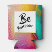 Rafraîchisseur Pour Canette Awesome rose et turquoise Aquarelle Abstraite (Dos)