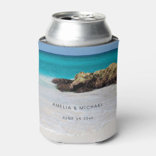 Rafraîchisseur Pour Canette Azure Ocean Sandy Beach Mariage photo