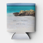 Rafraîchisseur Pour Canette Azure Ocean Sandy Beach Mariage photo (Devant)