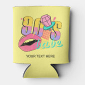 Rafraîchisseur Pour Canette Babe Lips Ring Pop jaune Turquoise des années 90 (Devant)