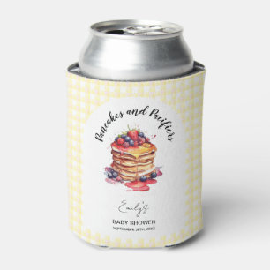 Rafraîchisseur Pour Canette Baby Shower à carreaux Gingham Crêpes et Tétines